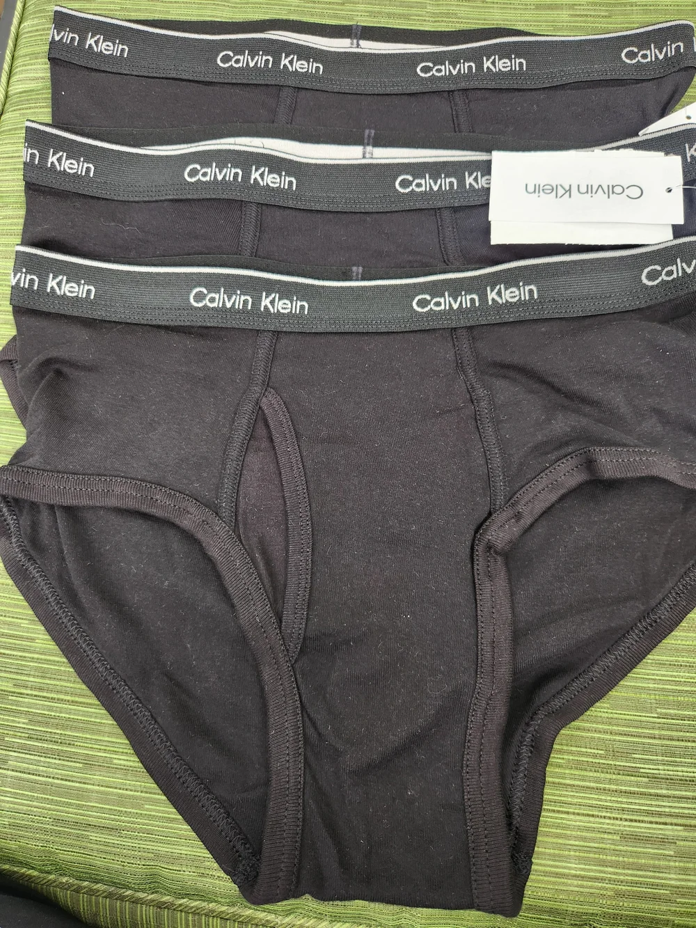 Calvin Klein Black Cotton Briefs with Logo Waistband (3-Pack)